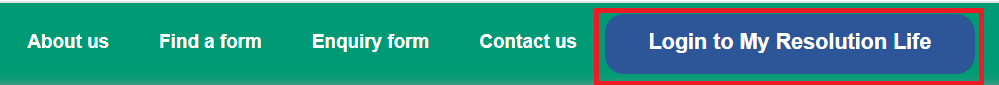 login to my resolution life is located on the top right hand corner of the page