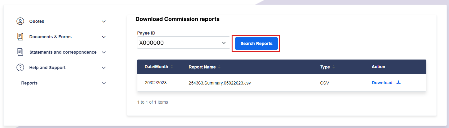 enter the payee id and then hit search